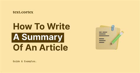 Entemplate For Summarizing An Article
