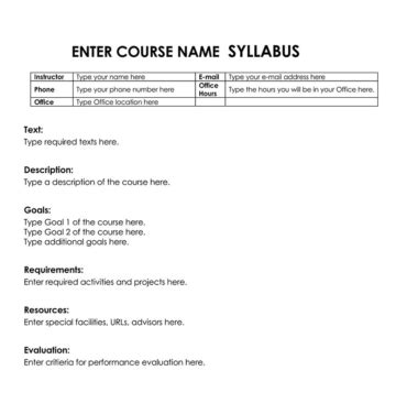 Entemplate Syllabus Examples