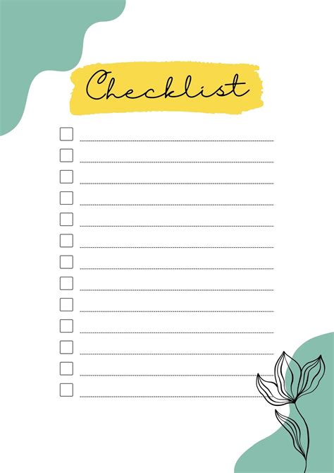 Entenant Checklist Template