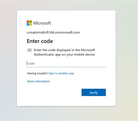 enter code displayed on microsoft authenticator app