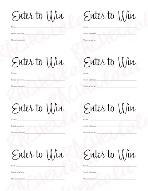 enter to win form template
