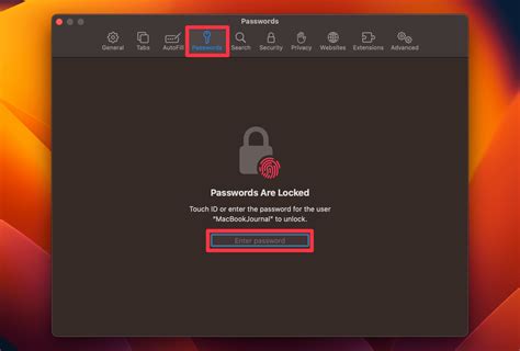 enter your password mac