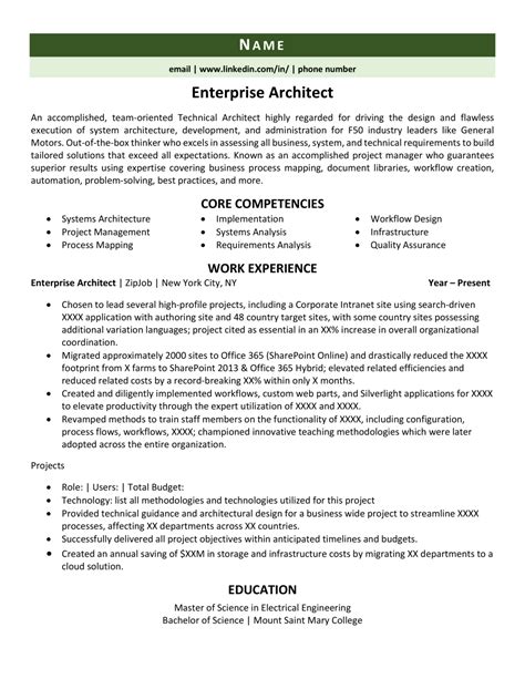 Solution Architect Resume Sample [with Roles