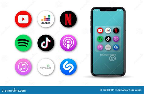 Entertainment apps on a smartphone