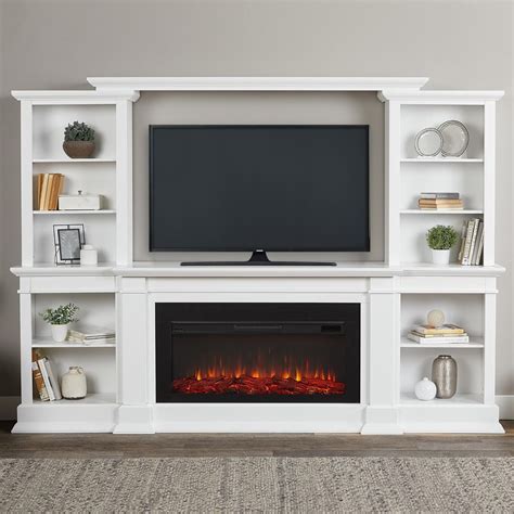 Entertainment Center With Fireplace White