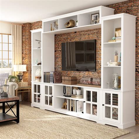 Entertainment Center With Printer Shelf