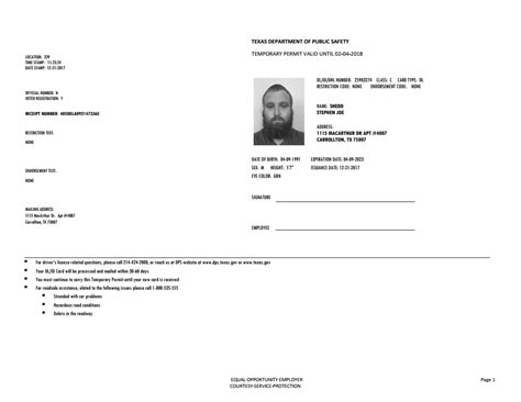 Entexas Temporary Id Template