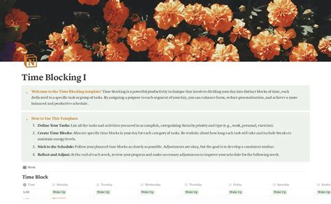 Entime Blocking Notion Templates