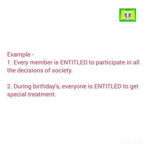 entitlement meaning in english with example