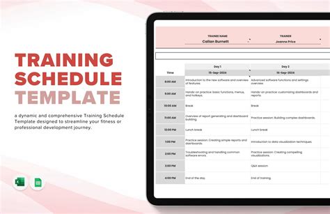 Entraining Excel Template
