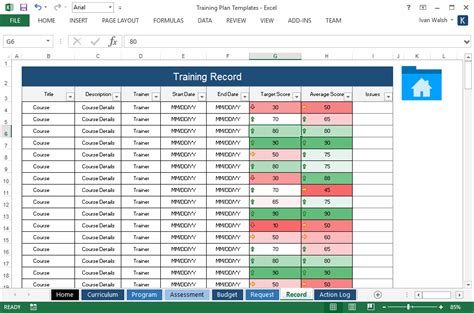 Entraining Outline Template Excel