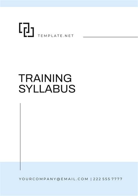 Entraining Syllabus Template