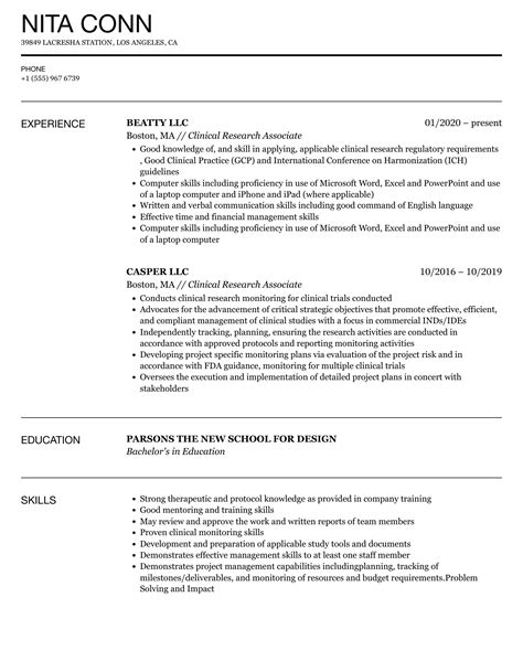 Clinical Research Professional Resume Template Premium
