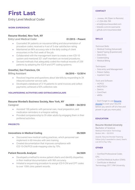 medical billing and coding resume summary Pernillahelmersson