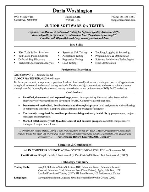 Entry Level Qa Resume New How to Write Resume for software