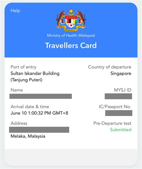 entry card to malaysia