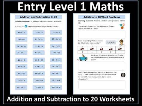 Entry Level 1 Maths Worksheets