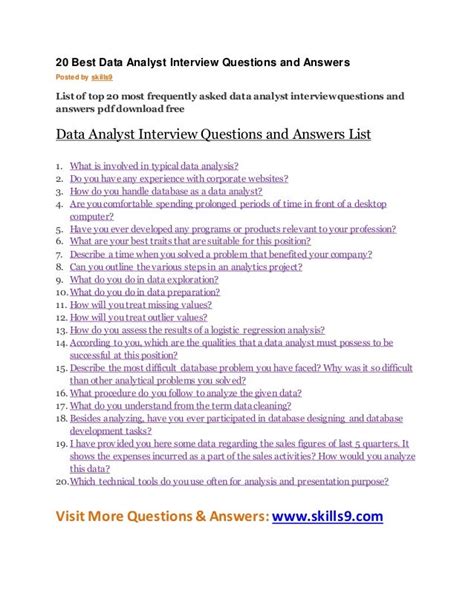 entry level data analyst interview questions and answers pdf