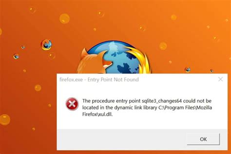 entry point not found firefox