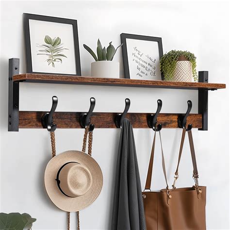 Entryway Hooks With Shelf