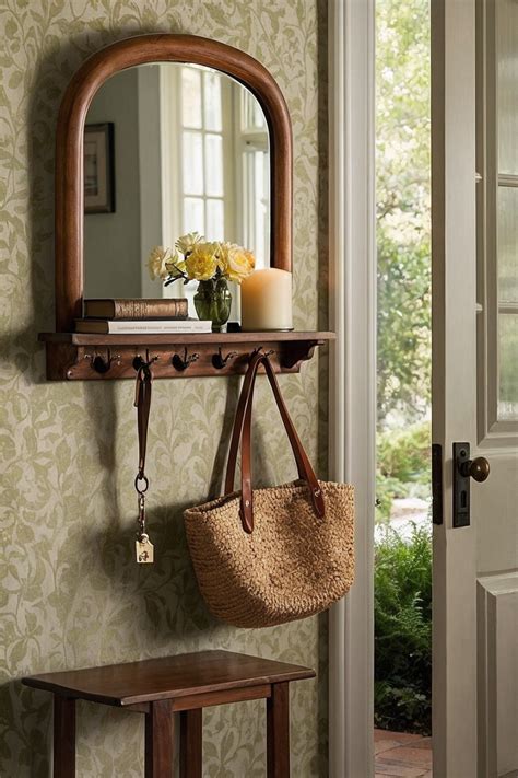 Entryway Mirror With Hooks Small