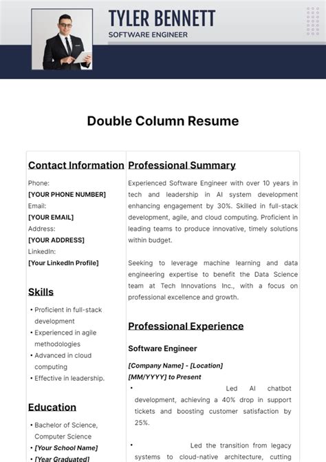 Entwo Column Resume Template