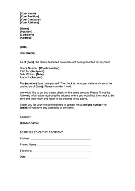 Enuncashed Check Letter Template