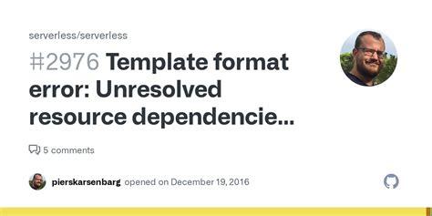 Enunresolved Resource Dependencies In The Resources Block Of The Template