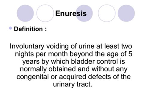 enuresis may be caused by quizlet