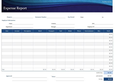 Enuse The Expense Report Template Excel