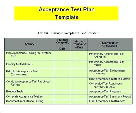 Enuser Acceptance Testing Template Excel