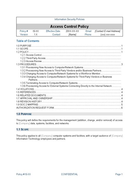 Enuser Access Policy Template