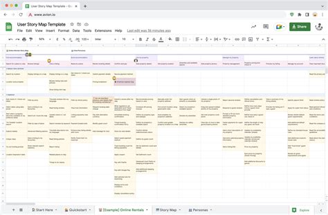 Enuser Story Map Template Excel