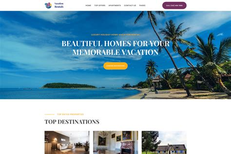 Envacation Rental Website Template