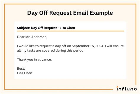 Envacation Request Email Template
