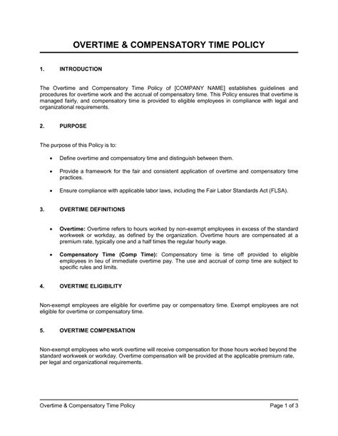 Envacation Time Policy Template