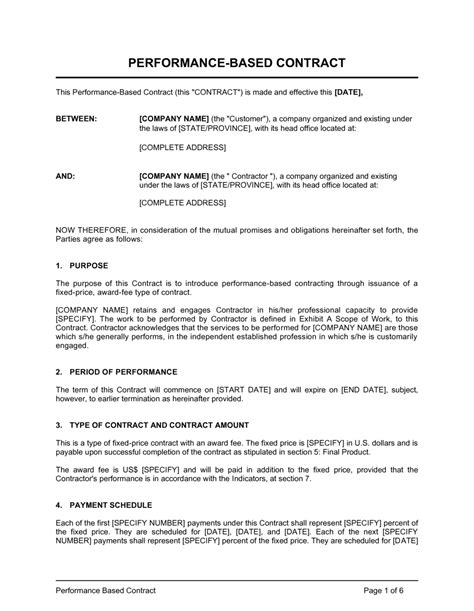 Envalue Based Contract Template