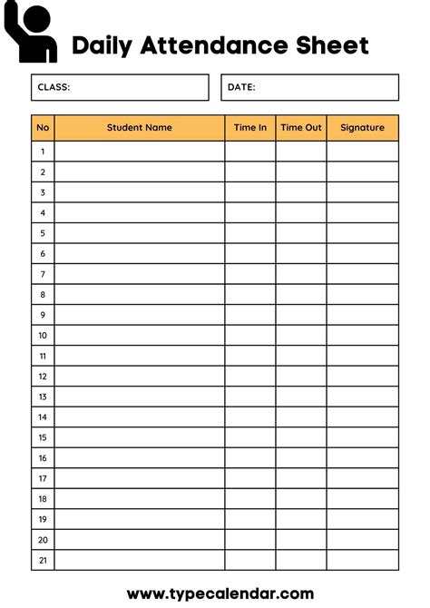 Envbs Attendance Sheet Template