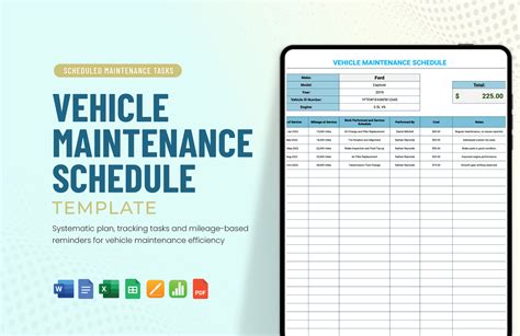 Envehicle Maintenance Schedule Template Excel