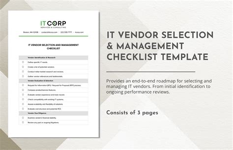Envendor Management Checklist Template