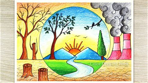 World Environment Day Poster Drawing With Oil Pastel Colour
