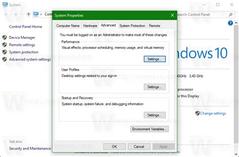 Environment Variables Control Panel Windows 10