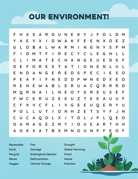 Environment Word Search Printable