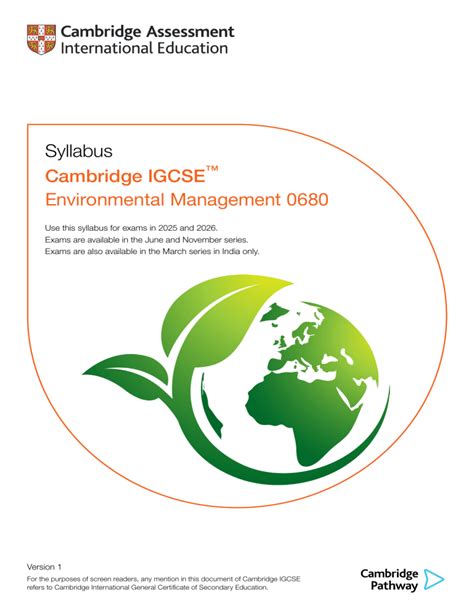 environmental management syllabus igcse