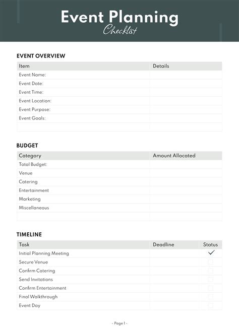 Envirtual Event Planning Template