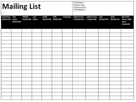 Envistaprint Mailing List Template
