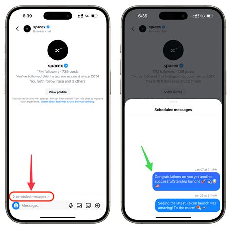 Envoyer le message Instagram iPhone