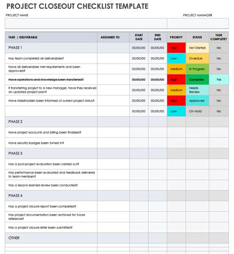 Enwebsite Checklist Template Excel