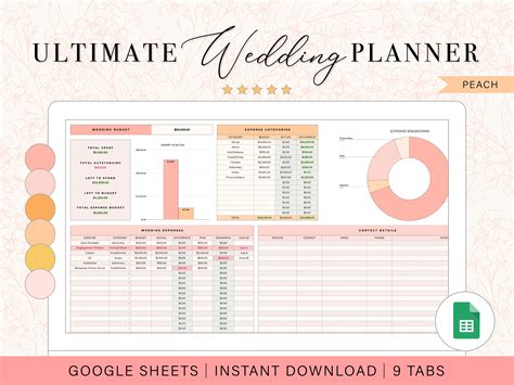 Enwedding Planner Template Google Sheets