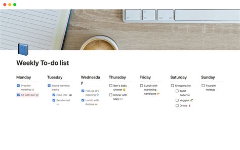 Enweekly To Do List Notion Template